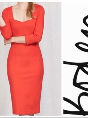 Boden Red sweetheart Midi Sheath Dress